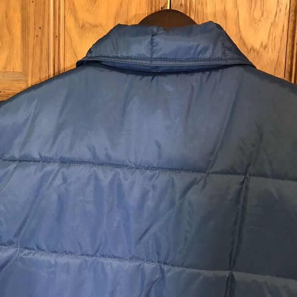Haband Quilted Nylon Puffer Vest Men's 2XL Blue Hook & Loop Pockets Snap Front - Picture 9 of 10